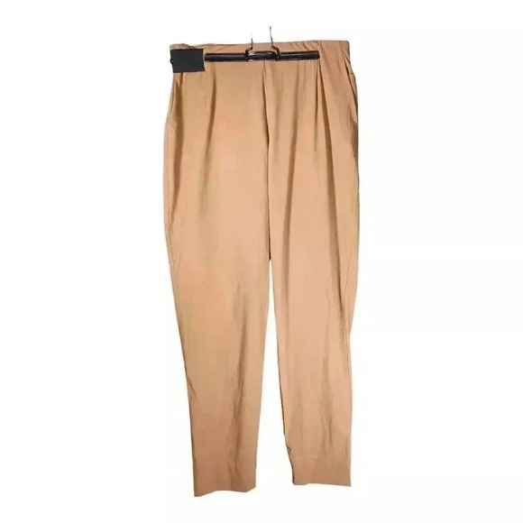 Aday Turn It Up Pants Camel Brown Tapered High Rise Stretch Trousers Women's XL - Picture 1 of 5